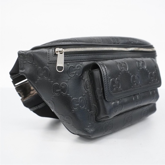 Men's Gucci Black Leather Waist Bag - Picture 2 of 11